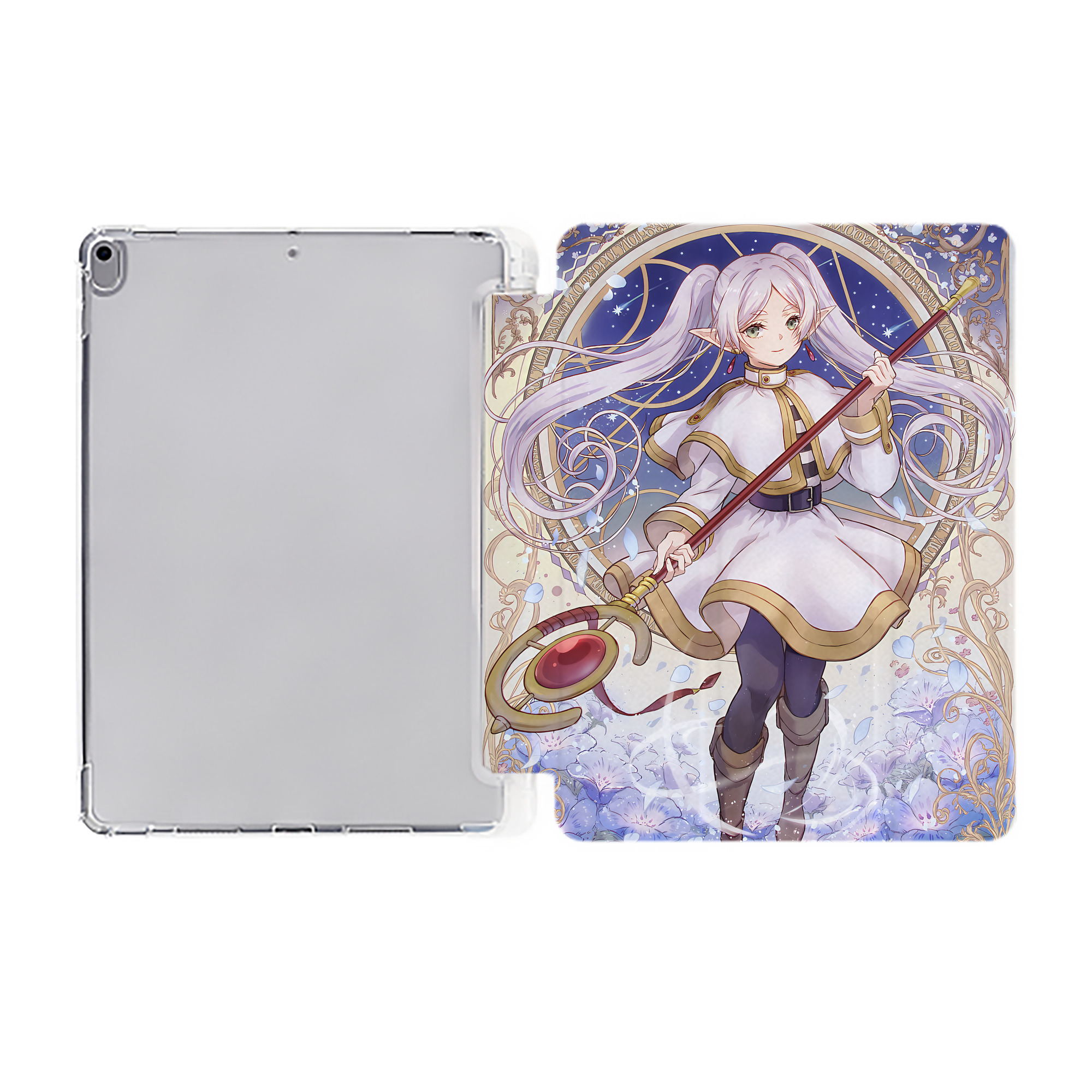 （画像用） 葬送のフリーレン Frieren IPad ケース ペン収納付き 三つ折りスタンド PUレザー×シリコン 対応機種9.5/10.5/10.9インチ